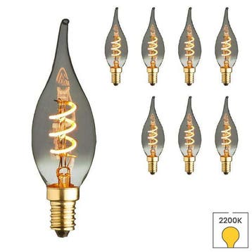 Set van 8 LED kaarslampen vlam E14 | 1.2 watt | 2200K warm, Huis en Inrichting, Lampen | Losse lampen, Verzenden, Nieuw, E14 (klein)