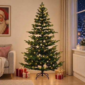 vidaXL Kunstmatige Inklapbare Kerstboom 210 cm 300 LEDs, Verzenden, Nieuw