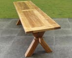 Minerva tuinbank 180 cm kruispoot teak, Ophalen of Verzenden, Nieuw