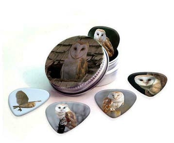 Blikje + plectrums met afbeelding van een Schuur Uil, Verzamelen, Ophalen of Verzenden, Nieuw