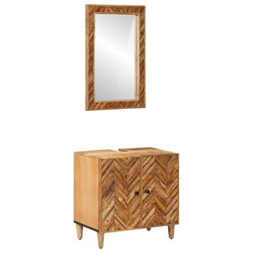 vidaXL Badkamerkastenset 2 st 62 x 33 x 58 cm Massief Mango, Verzenden, Nieuw, Overige typen