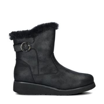 Skechers Keep Sake Wedge gevoerde boots voor dames, Skechers, Verzenden, Zwart, Lage of Enkellaarzen
