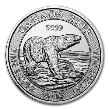 Canada Polar Bear 1/2 oz 2018, Verzenden, Noord-Amerika, Losse munt, Zilver