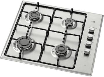 Ok - Gas Kookplaat - Zilver, Verzenden, Nieuw, Gas, 4 kookzones