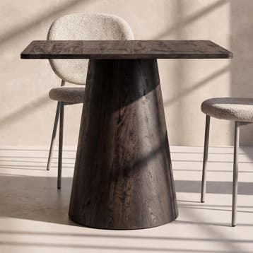 *WOONWINKEL* Vierkante Eettafel Met Ronde Voet Mocca, Verzenden, Nieuw