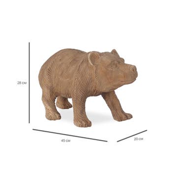 Houten Beer Winnie the who ? uit een stuk, Verzenden, Art deco, 20 - 50 cm, Beeld