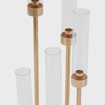 Set van 4 Goudkleurige Vloerkandelaren met 5 Armen - 80 cm H, Verzenden, Nieuw