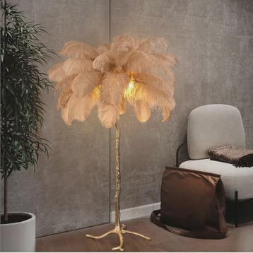 Luxe Pluimen Vloerlamp - Scandinavisch Design met LED Verlic, Verzenden, Nieuw