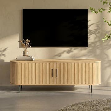 *WOONWINKEL* Eiken Tv-meubel Ovaal 150 Cm, Verzenden, Nieuw