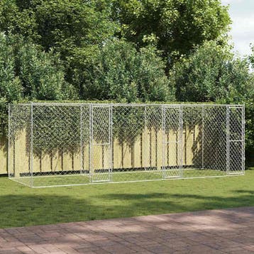 vidaXL Hondenbench Zilver 600 x 200 x 200 cm Gegalvaniseerd, Verzenden, Nieuw