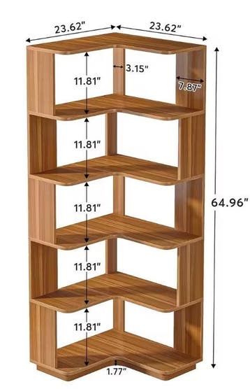 Industriële Hoekboekenkast – 6 Lagen L-Vorm Opbergrek, Verzenden, Nieuw