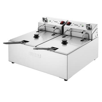 Dubbele Elektrische Friteuse 2x5L met Timer RVS Buffalo, Verzenden, Nieuw in verpakking