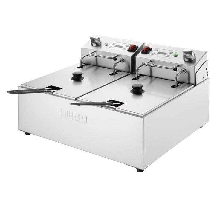Dubbele Elektrische Friteuse 2x5L met Timer RVS Buffalo, Zakelijke goederen, Horeca | Keukenapparatuur, Verzenden