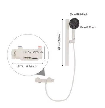 Handdouche wandset met verstelbare houder en plank, Verzenden, Nieuw