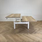 Gispen duo slingerbureau, 160x80 cm, natuur eiken - wit, Ophalen of Verzenden, Gebruikt