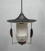 Plafondlamp - Glas, Metaal - Mid century hallamp, Antiek en Kunst