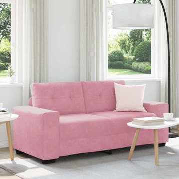 vidaXL loveseat bank roze 180x77x82 cm fluweel, Huis en Inrichting, Verzenden, Nieuw, Stof, Minder dan 150 cm