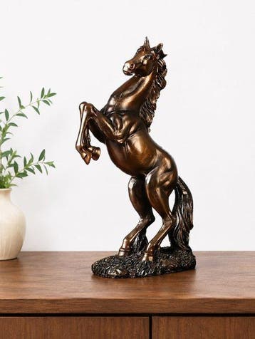 sculptuur, Rearing Stallion Sculpture – Resin Decorative