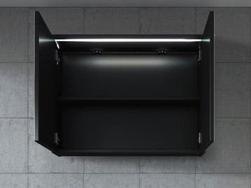 Badkamerkast Paso 80 x 20 x 60 cm Zwart Spiegelkast Badkamer, Verzenden, Nieuw, Spiegelkast