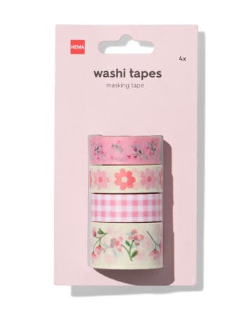 HEMA Washi tape 5mx1.5cm bloemen - 4 stuks, Verzenden, Nieuw