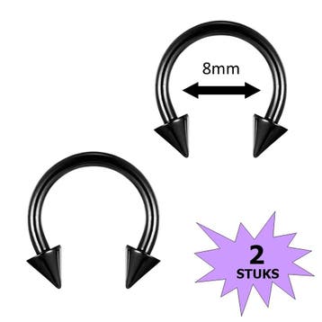 Fako Bijoux - Circular Barbell Piercing - Hoefijzer Spike -, Verzenden, Nieuw