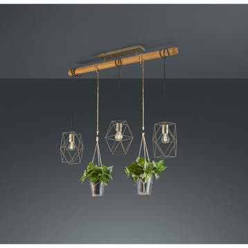 LED Hanglamp - Trion Plantan - E27 Fitting - 3-lichts -, Huis en Inrichting, Ophalen of Verzenden, Nieuw, Metaal, Overige fittingen