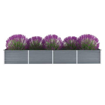 vidaXL Plantenbak verhoogd 320x80x45 cm gegalvaniseerd staal, 100 cm of meer, Verzenden, Nieuw, Metaal
