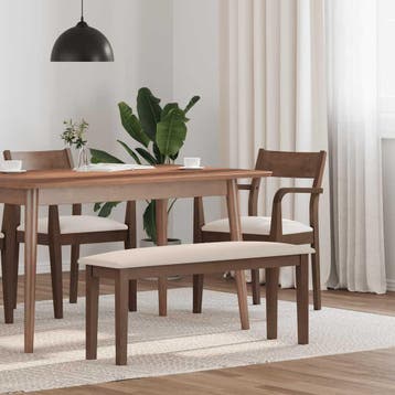 vidaXL Bank 110 cm massief hout rubber bruin, Verzenden, Nieuw