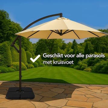 2dekans | Brixy Parasoltegels - Parasolvoet - Vulbaar Tot, Tuin en Terras, Ophalen of Verzenden, Zo goed als nieuw