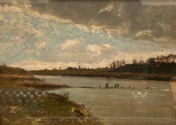 Lorenzo Delleani (1840-1908) - Paesaggio fluviale