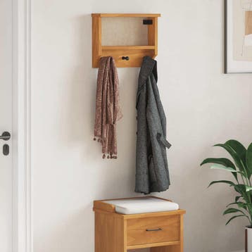 vidaXL Wandkapstok SANDNES 45x12x35 cm massief grenenhout, Verzenden, Nieuw