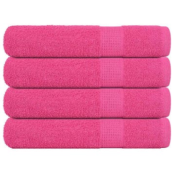 vidaXL Saunahanddoeken FROGN 4 st 80x200 cm 360 g/m² roze, Verzenden, Nieuw, Roze
