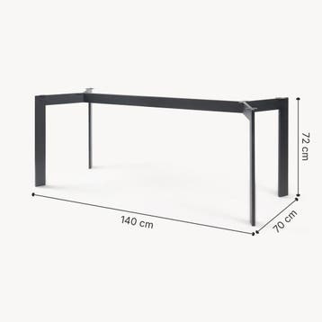 Tafelonderstel Verg tafelpoot stalen frame 140x70x72 cm zwar, Huis en Inrichting, Verzenden, Nieuw