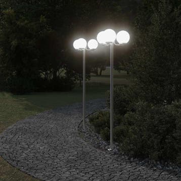 vidaXL Vloerlamp voor buiten 2 st 215 cm roestvrij staal, Verzenden, Nieuw, Vloerlamp