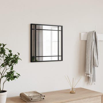 vidaXL Wandspiegel vierkant 40x40 cm ijzer zwart, Verzenden, Nieuw