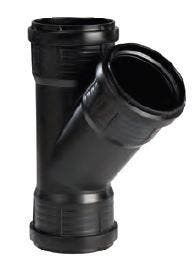 Pipelife Master3+ geluidsarm t-stuk 90x90 45gr 3xm Zwart, Doe-het-zelf en Verbouw, Buizen en Afvoer, Ophalen of Verzenden, Nieuw