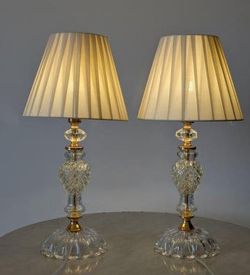 Artelight - Tafellamp (2) - Kristal - glas - messing -