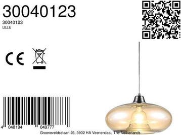 2dekans | Globo - hanglamp - LILLE - amberkleurig - glas - Ø, Ophalen of Verzenden, Zo goed als nieuw