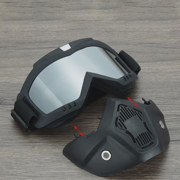 Motorcross Motorhelm Vizier Masker met Goggles - Winddicht,, Verzenden, Nieuw