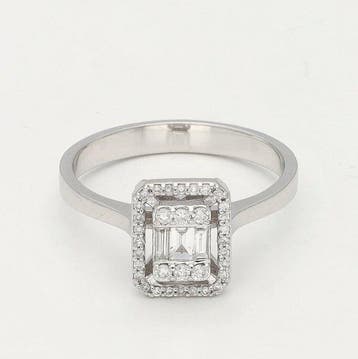 Ring - 14 karaat Witgoud Diamant (Natuurlijk), Nieuw