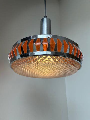Lamp - Metaal, Plastic - Space-age hanglamp, Antiek en Kunst