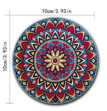 Set van 8 Houten Mandala Onderzetters voor Glazen en Kopjes, Verzenden