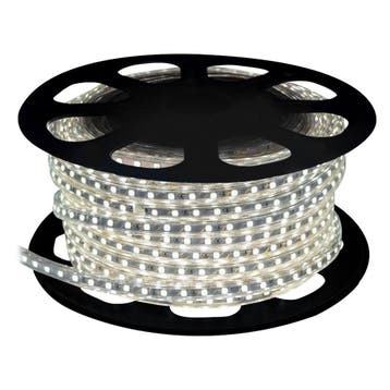Koud Wit LED Strip - IP65 - 25 Meter - 220V - inkortbaar, Ophalen of Verzenden, Nieuw