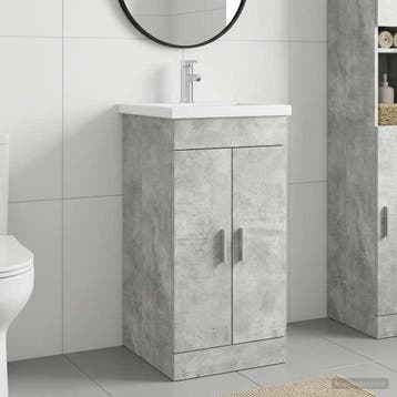 vidaXL Badkamermeubel met Wasbak Betongrijs 42 x 40 x 84,5, Verzenden, Nieuw