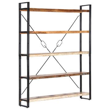 vidaXL Boekenkast met 5 schappen 140x30x180 cm massief, Huis en Inrichting, Kasten | Boekenkasten, 100 tot 150 cm, Verzenden, Nieuw