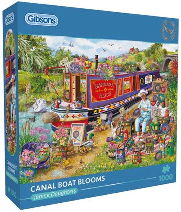 Janice Daughters - Canal Boat Blooms Puzzel (1000 stukjes) |, Hobby en Vrije tijd, Denksport en Puzzels, Verzenden, Nieuw