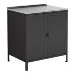 Kast Bolognano voor buiten 92x80x50 cm zwart mat casa.pro, Tuin en Terras, Tuinsets en Loungesets, Verzenden, Nieuw