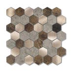 Zelfklevend Mozaiek Hexagon Koper V-Groef, Nieuw