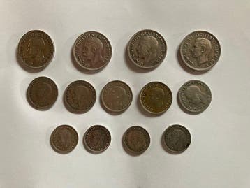 Verenigd Koninkrijk. George V-Georve VI. 3-6 Pence and 1