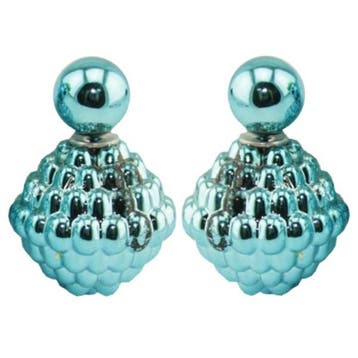 Fako Bijoux - Oorbellen - Double Dots - Spike - Lichtblauw, Verzenden, Nieuw